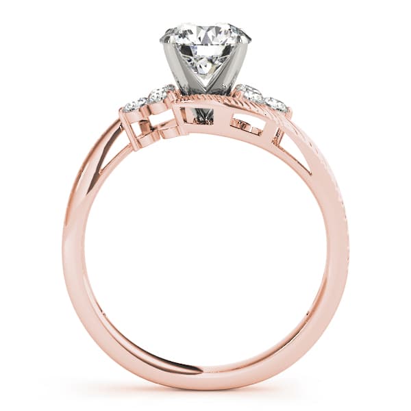 Cluster Sides Engagement Ring, style 84476, Side view in rose gold