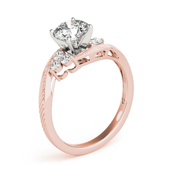 Cluster Sides Engagement Ring, style 84476, Top view in rose gold