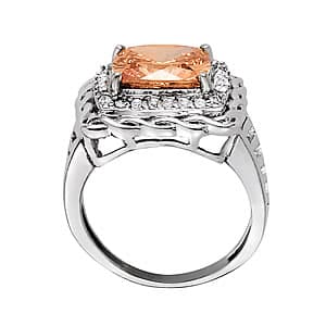 Princess & Cushion Gemstone Ring (0.28 ct. tw.), Side view in white gold or platinum