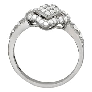 Diamond Fashion Cluster (0.29 ct. tw.), Side view in white gold or platinum
