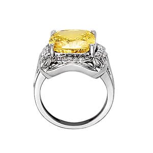 Princess & Cushion Gemstone Ring (0.18 ct. tw.), Side view in white gold or platinum