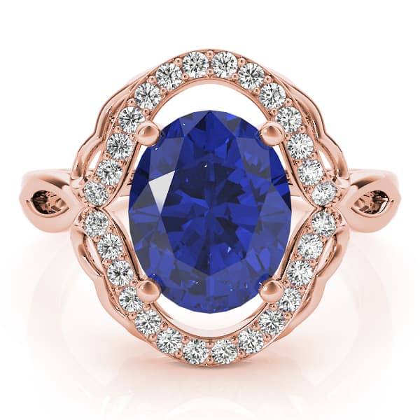 Oval Filigree Halo Color Ring (0.21 ct. tw.), On hand view in rose gold