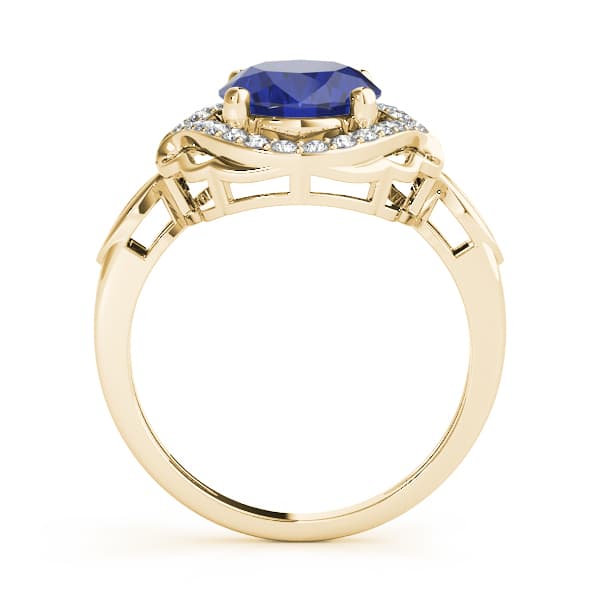 Oval Filigree Halo Color Ring (0.21 ct. tw.), Side view in yellow gold