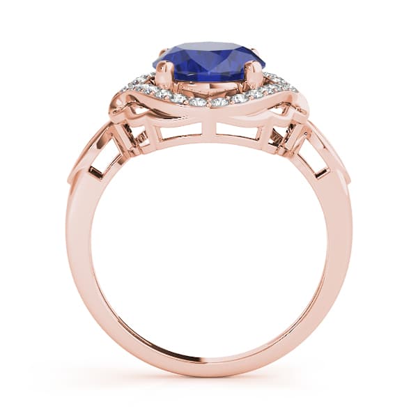 Oval Filigree Halo Color Ring (0.21 ct. tw.), Side view in rose gold