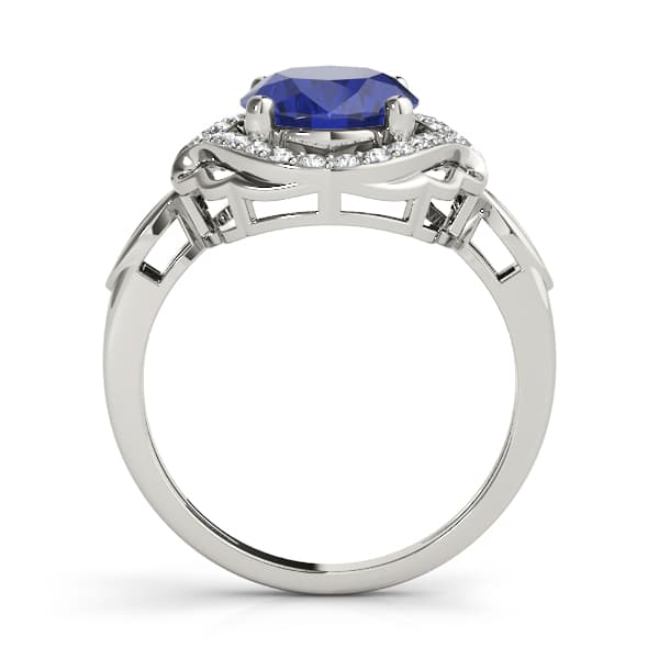 Oval Filigree Halo Color Ring (0.21 ct. tw.), Side view in white gold or platinum