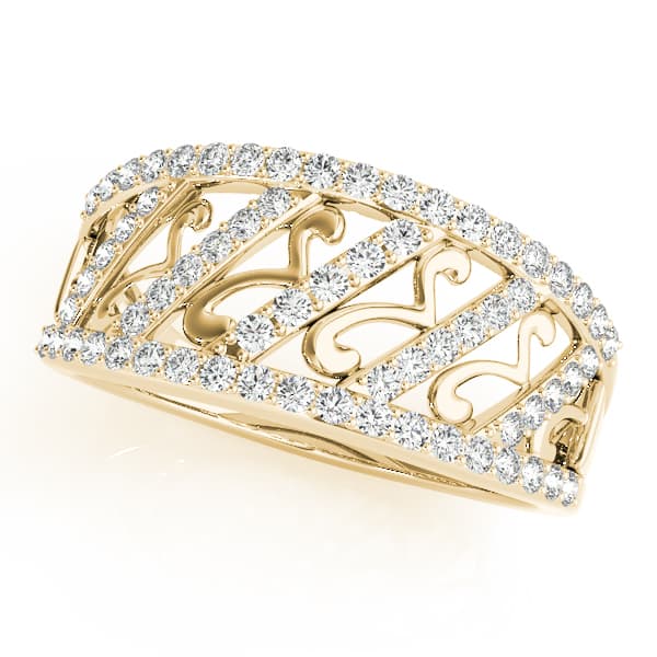 Diamond Fashion Fashion Rings (1/2 ct. tw.), Front view in yellow gold