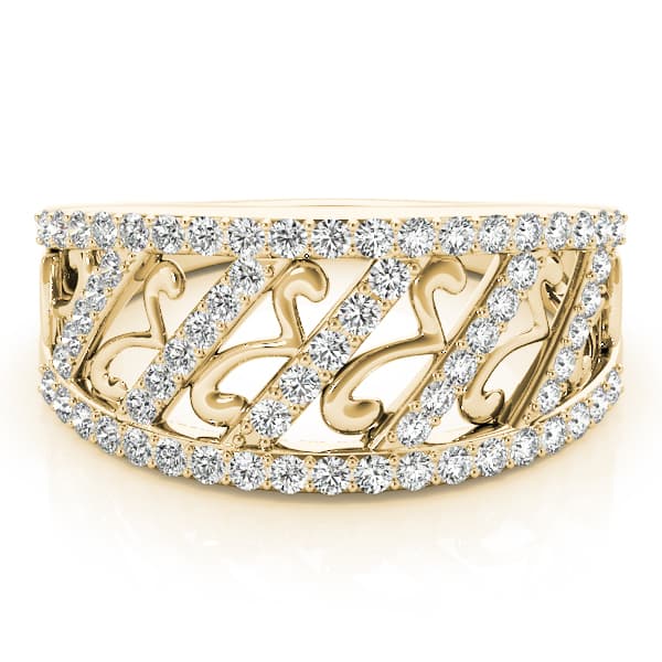 Diamond Fashion Fashion Rings (1/2 ct. tw.), On hand view in yellow gold