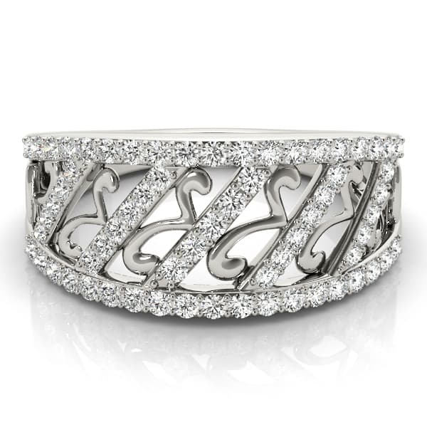 Diamond Fashion Fashion Rings (1/2 ct. tw.), On hand view in white gold or platinum