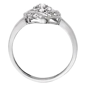 Diamond Fashion Cluster (1/4 ct. tw.), Side view in white gold or platinum