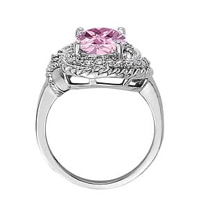 Oval Gemstone Ring (1/3 ct. tw.), Side view in white gold or platinum