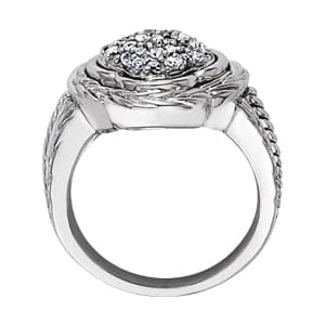 Diamond Fashion Cluster (0.27 ct. tw.), Side view in white gold or platinum