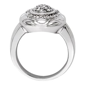 Diamond Fashion Cluster (1/4 ct. tw.), Side view in white gold or platinum