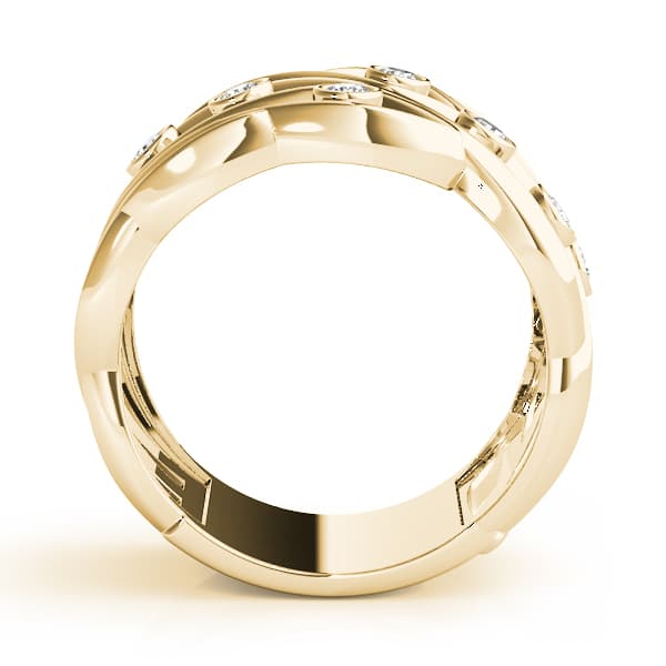 Bezel Set Filigree Fashion Ring (0.18 ct. tw.), Side view in yellow gold