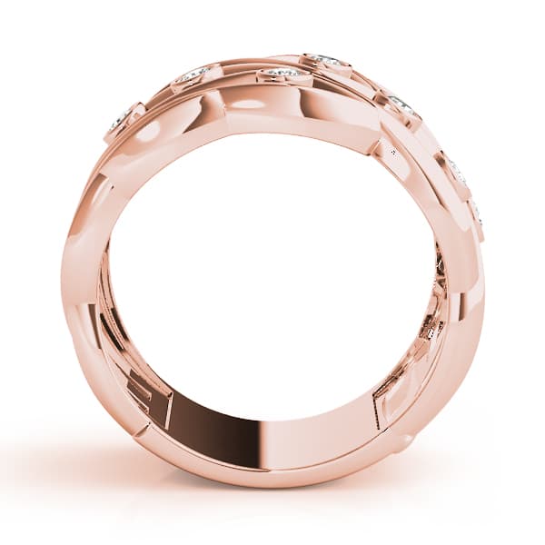 Bezel Set Filigree Fashion Ring (0.18 ct. tw.), Side view in rose gold