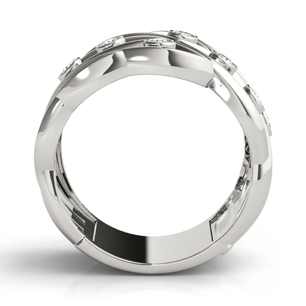 Bezel Set Filigree Fashion Ring (0.18 ct. tw.), Side view in white gold or platinum