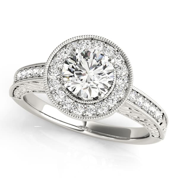 ENGAGEMENT RINGS HALO ROUND — style 84509 in 10k White Gold