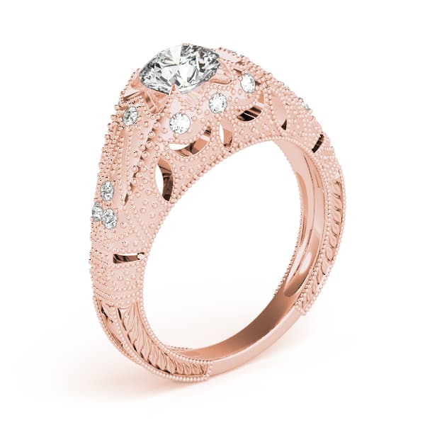 Antique Engagement Ring, style 84514, Angle view in rose gold