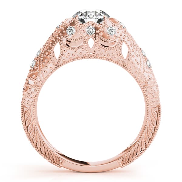 Antique Engagement Ring, style 84514, Side view in rose gold