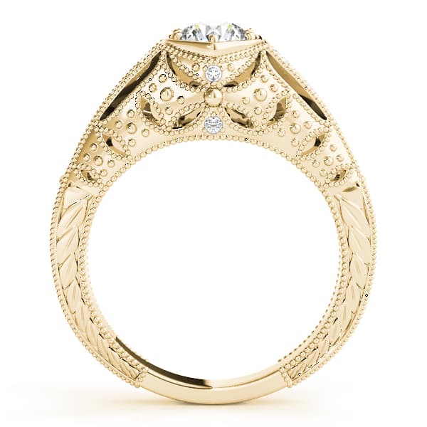 Antique Engagement Ring, style 84519, Side view in yellow gold