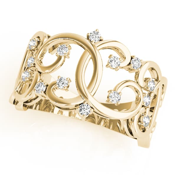 Swirl Fashion Ring (0.21 ct. tw.), Front view in yellow gold
