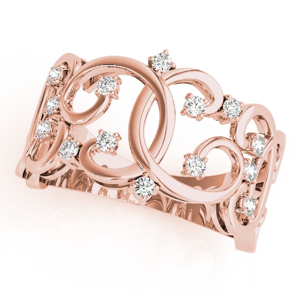 Swirl Fashion Ring (0.21 ct. tw.), Front view in rose gold