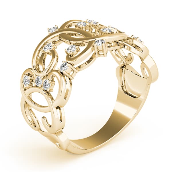 Swirl Fashion Ring (0.21 ct. tw.), Angle view in yellow gold