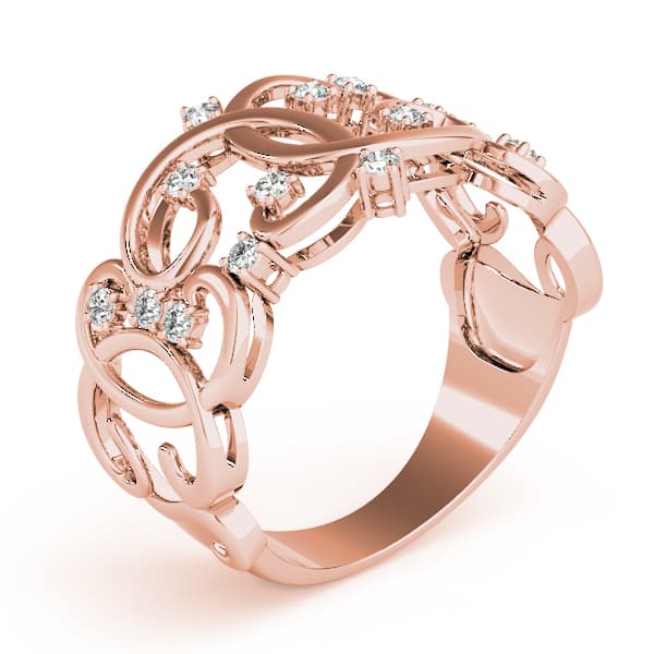 Swirl Fashion Ring (0.21 ct. tw.), Angle view in rose gold