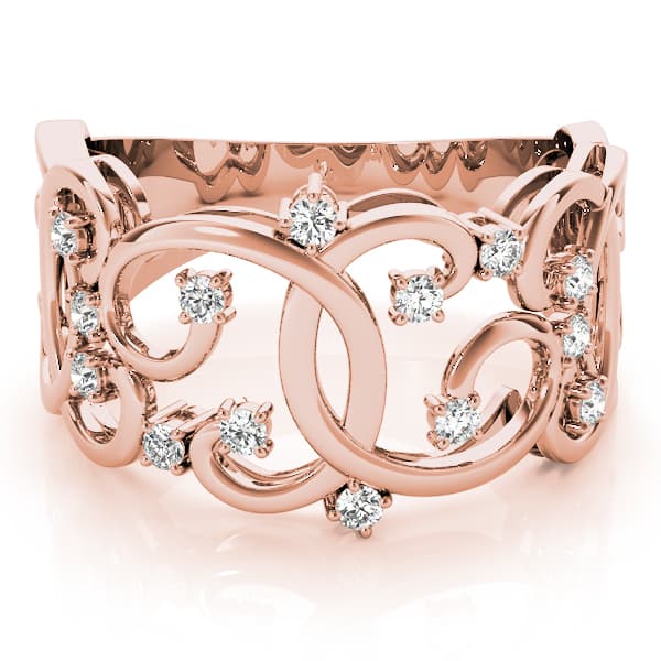 Swirl Fashion Ring (0.21 ct. tw.), On hand view in rose gold