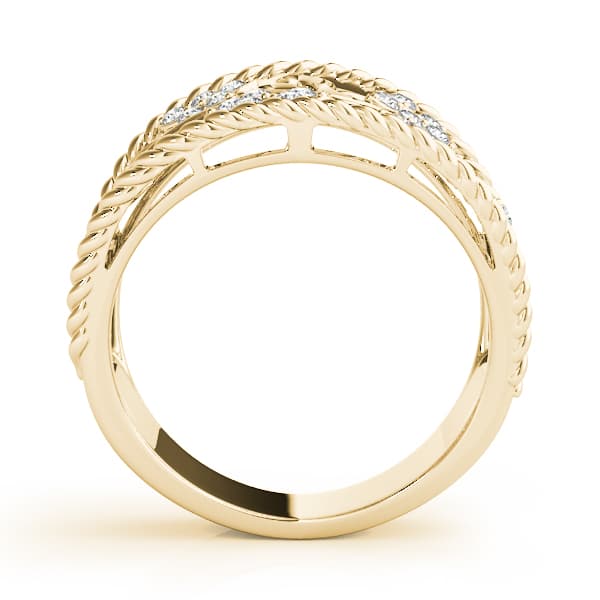 Floral Filigree Fashion Ring (1/8 ct. tw.), Side view in yellow gold