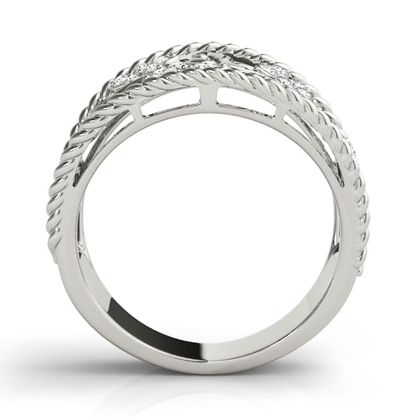 Floral Filigree Fashion Ring (1/8 ct. tw.), Side view in white gold or platinum