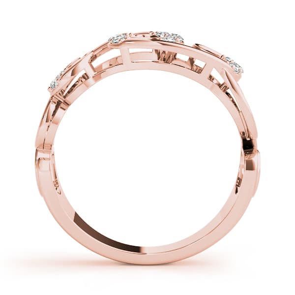 Filigree Prong Set Fashion Rings (1/8 ct. tw.), Side view in rose gold