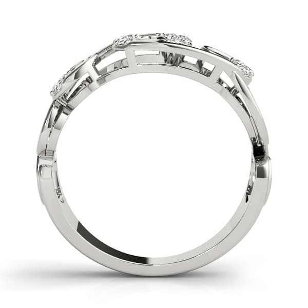 Filigree Prong Set Fashion Rings (1/8 ct. tw.), Side view in white gold or platinum