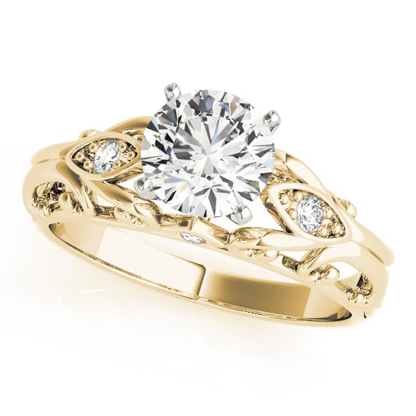 Solitaire Engagement Ring, style 84531, Front view in yellow gold