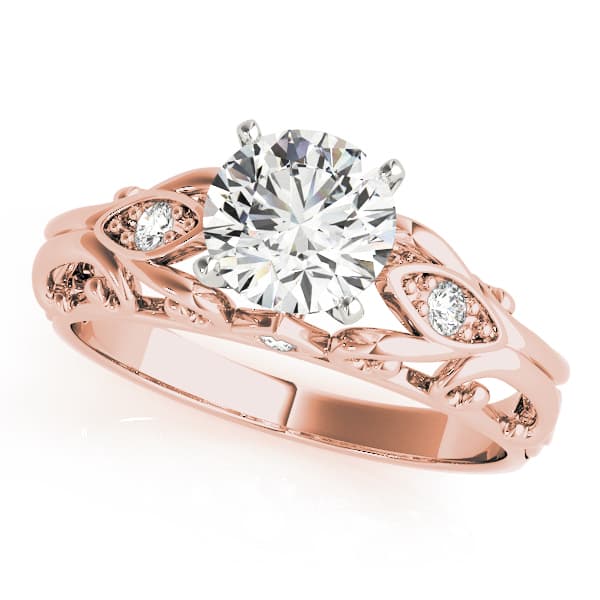 Solitaire Engagement Ring, style 84531, Front view in rose gold