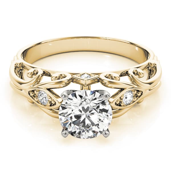 Solitaire Engagement Ring, style 84531, On hand view in yellow gold