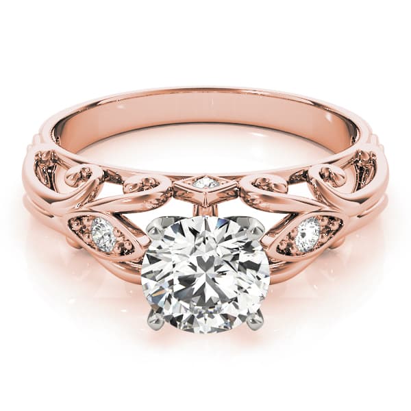 Solitaire Engagement Ring, style 84531, On hand view in rose gold