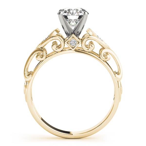 Solitaire Engagement Ring, style 84531, Side view in yellow gold