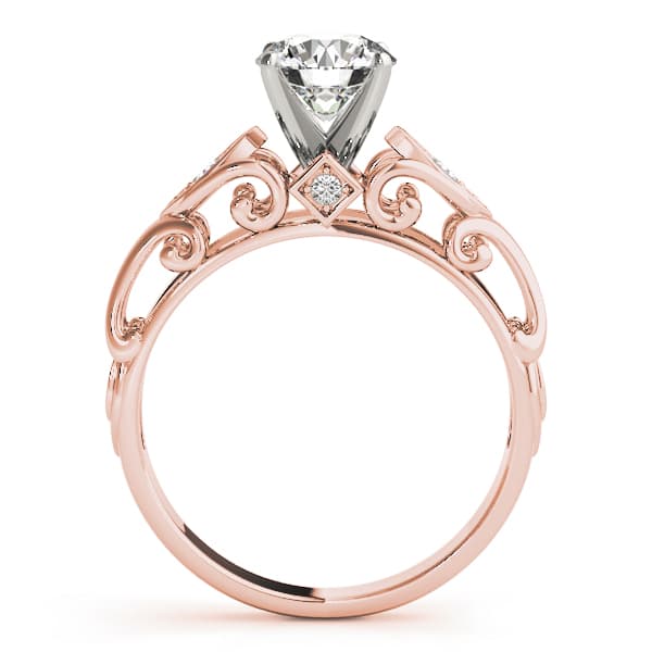 Solitaire Engagement Ring, style 84531, Side view in rose gold