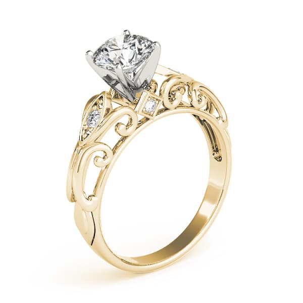 Solitaire Engagement Ring, style 84531, Top view in yellow gold