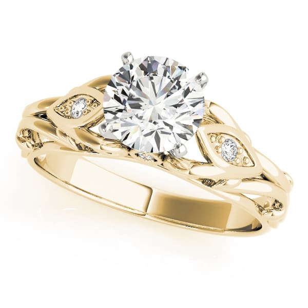 Vintage-Inspired Engagement Ring, style 84532, Front view in yellow gold