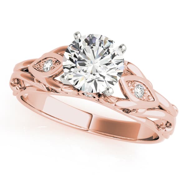 Vintage-Inspired Engagement Ring, style 84532, Front view in rose gold