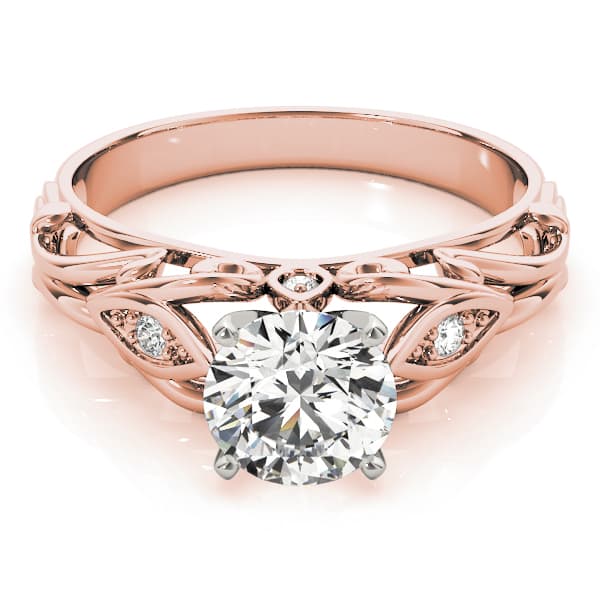 Vintage-Inspired Engagement Ring, style 84532, On hand view in rose gold
