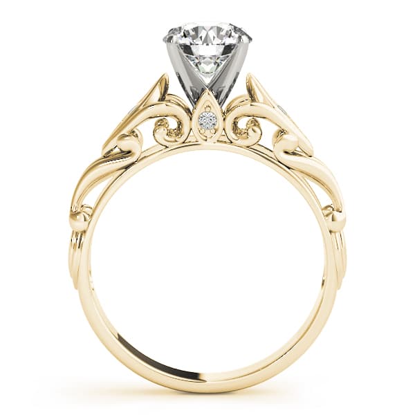 Vintage-Inspired Engagement Ring, style 84532, Side view in yellow gold