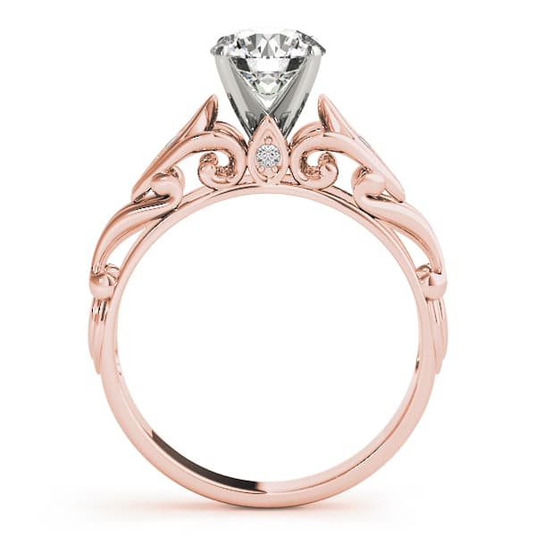 Vintage-Inspired Engagement Ring, style 84532, Side view in rose gold