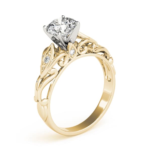 Vintage-Inspired Engagement Ring, style 84532, Top view in yellow gold