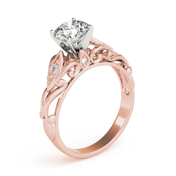 Vintage-Inspired Engagement Ring, style 84532, Top view in rose gold