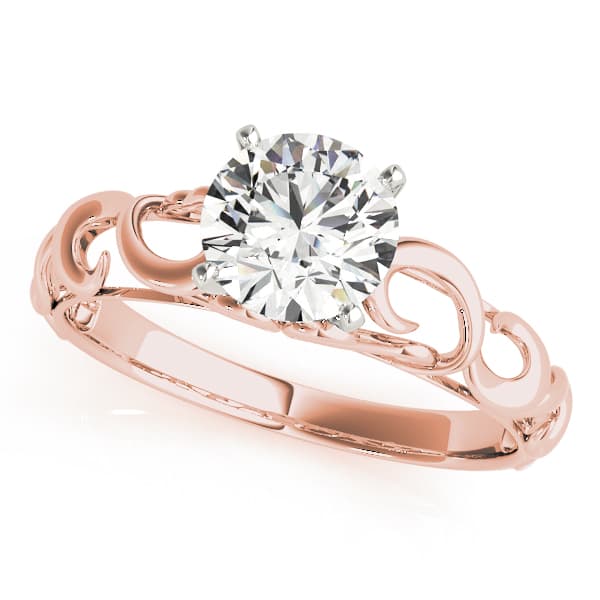 Filigree Engagement Ring in Rose gold