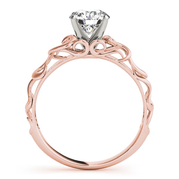 Filigree Engagement Ring, style 84533, Side view in rose gold