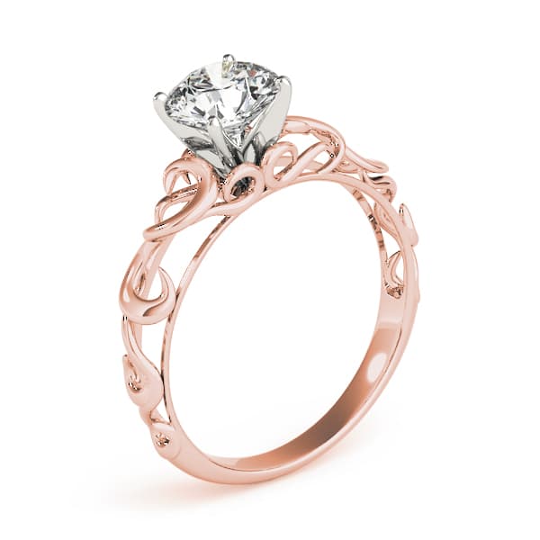 Filigree Engagement Ring, style 84533, Top view in rose gold