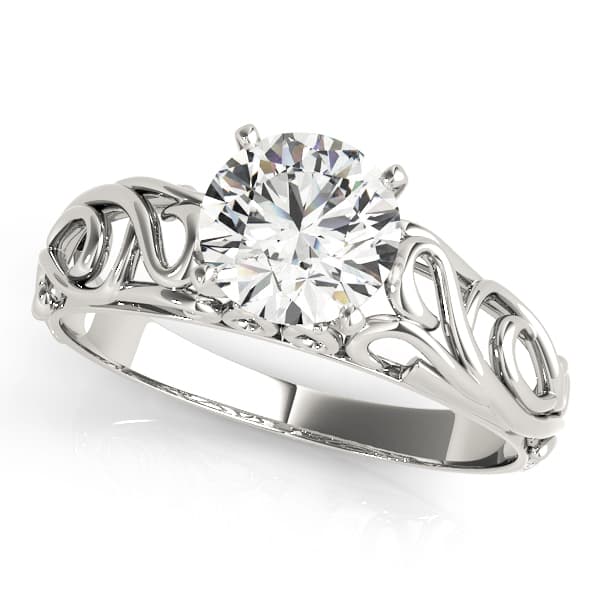 Solitaire Filigree Engagement Ring — style 84535 in 10k White Gold